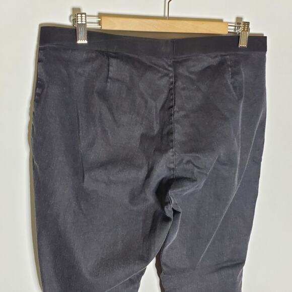 Eileen Fisher washed dark grey denim pull on organic cotton pants Size Large - Picture 4 of 9